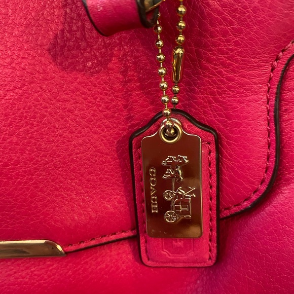 Coach Fuchsia Madison Georgie  Leather Satchel Shoulder Bag - Picture 6 of 16